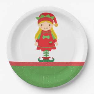 Misses Elf and Candy Canes  Paper Plate