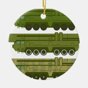 Missile carrier vector ceramic tree decoration