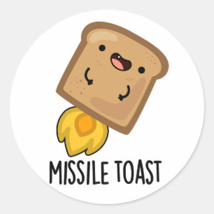 Missile Toast Funny Mistletoe Puns Classic Round Sticker