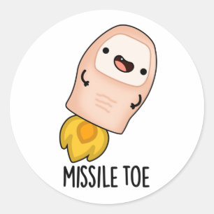 Missile Toe Funny Mistletoe Pun Classic Round Sticker