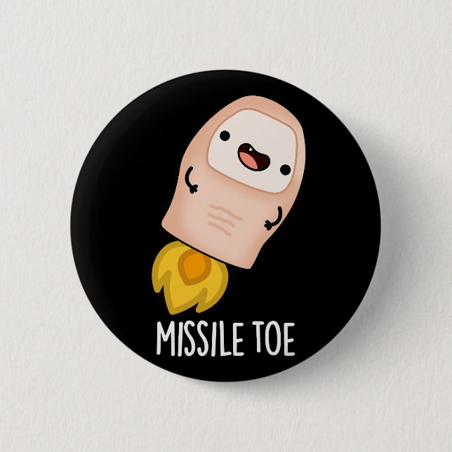 Missile Toe Funny Mistletoe Pun Dark BG 6 Cm Round Badge (Front)