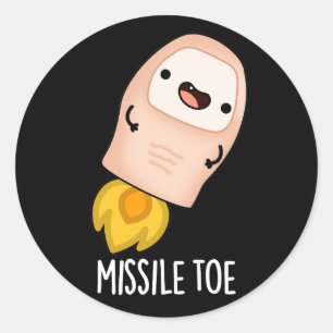 Missile Toe Funny Mistletoe Pun Dark BG Classic Round Sticker