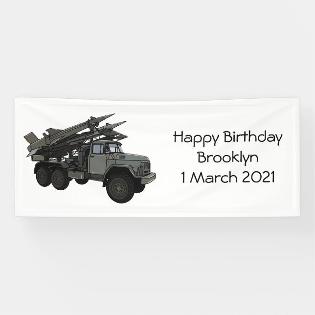 Missile vehicle cartoon illustration banner (Horizontal)