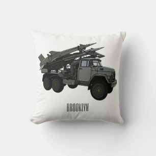 Missile vehicle cartoon illustration cushion