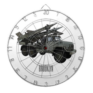 Missile vehicle cartoon illustration dartboard