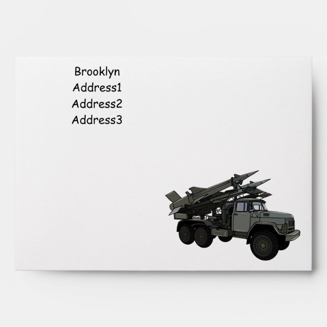 Missile vehicle cartoon illustration envelope (Front)