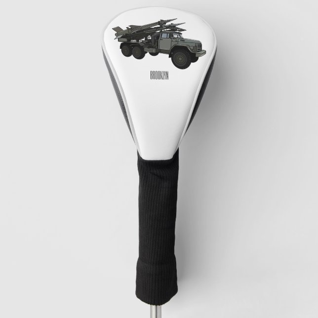Missile vehicle cartoon illustration golf head cover (Front)