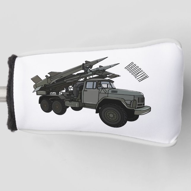 Missile vehicle cartoon illustration golf head cover (Front)
