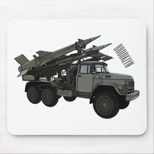 Missile vehicle cartoon illustration mouse mat