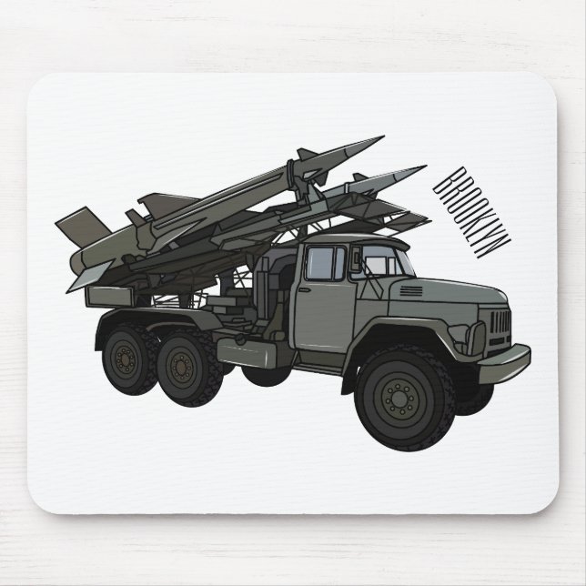 Missile vehicle cartoon illustration mouse mat (Front)