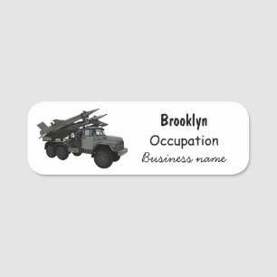 Missile vehicle cartoon illustration name tag