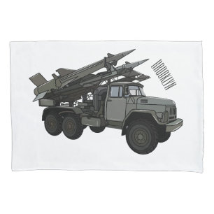 Missile vehicle cartoon illustration pillowcase