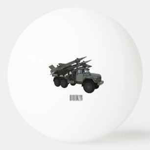 Missile vehicle cartoon illustration ping pong ball