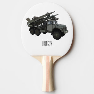 Missile vehicle cartoon illustration ping pong paddle