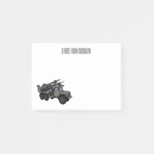 Missile vehicle cartoon illustration post-it notes
