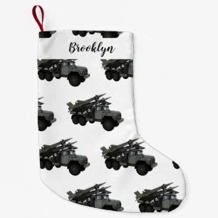 Missile vehicle cartoon illustration small christmas stocking