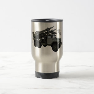 Missile vehicle cartoon illustration travel mug