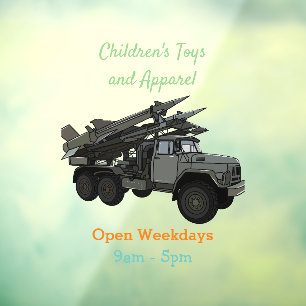 Missile vehicle cartoon illustration window cling