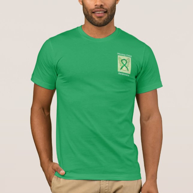 Missing Child Awareness Green Ribbon Angel Tee (Front)