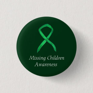 Missing Children Green Awareness Ribbon Pins