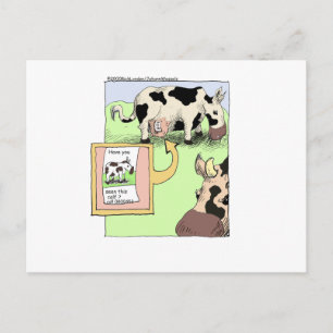Missing Cow Funny Cartoon Gifts & Collectibles Postcard
