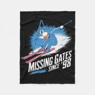 Missing Gates Since 98 Alpine Skiing  Fleece Blanket