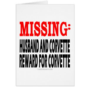 Missing Husband and Corvette: Reward for Corvette