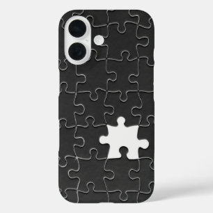 Missing Jigsaw Puzzle Piece black iPhone 16 Case