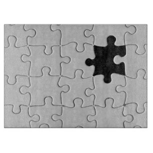 Missing Jigsaw Puzzle Piece White Cutting Board