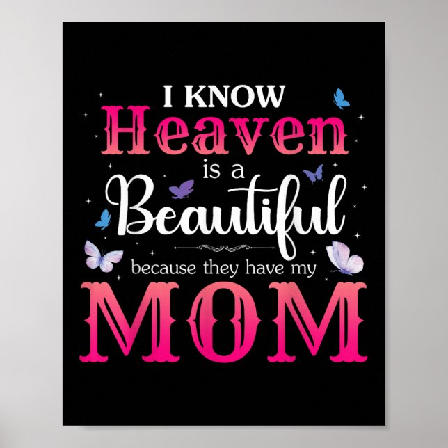 Missing Mum In Heaven Angel Memorial Day Mother Poster (Front)
