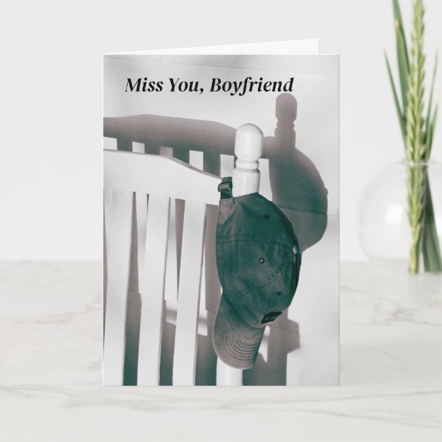 Missing My Boyfriend Cap and Rocking Chair Photo Card (Front)