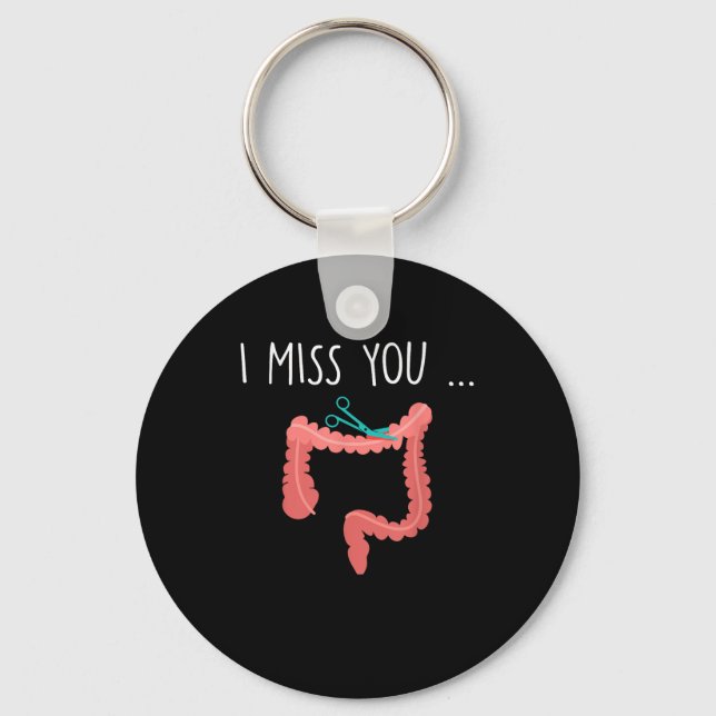 Missing My Colon Funny Ostomy Ostomate Surgery Hum Key Ring (Front)