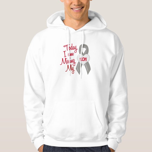 Missing My Son 1 (Grey Ribbon) Hoodie (Front)