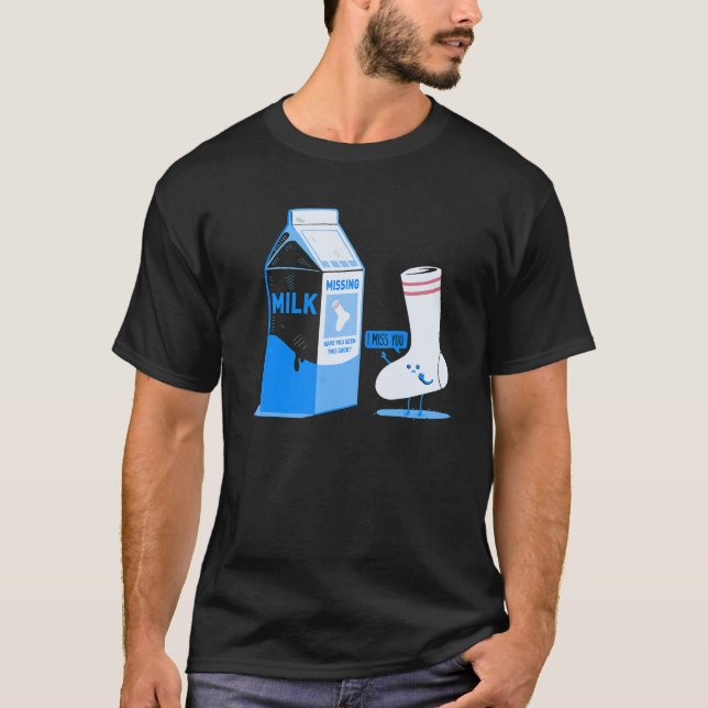 Missing Partner Milk Sock T-Shirt (Front)
