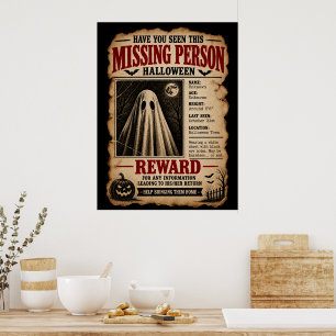 Missing Person Ghost Halloween Poster