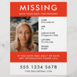 Missing Person | Modern Red Photo Poster Flyer<br><div class="desc">A simple missing person flyer template, to help spread awareness in the search of a missing person. The text is easy to personalise including name, age, missing date, place last seen, reward or ther information. There is space to include a large phone number and email address or website and call...</div>