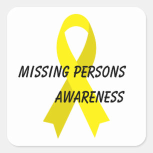 Missing Persons Yellow Awareness Ribbon by Janz Square Sticker