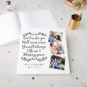 Missing Piece Calligraphy Photo Memorial Funeral  Guest Book