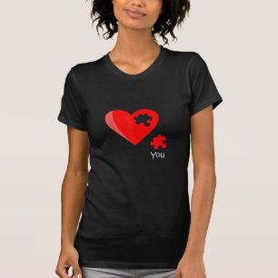 Missing Piece Heart Puzzle Valetines Day Shirt Gif