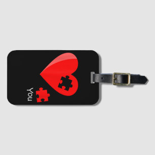 Missing Piece Heart Puzzle Valetines Day Shirt Gif Luggage Tag