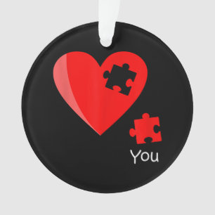 Missing Piece Heart Puzzle Valetines Day Shirt Gif Ornament