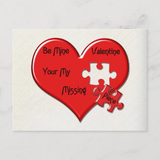 Missing Piece Valentine Heart Postcard