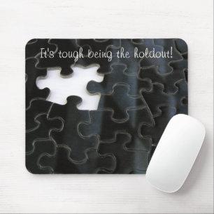 Missing Puzzle Piece Black White Template Mouse Mat
