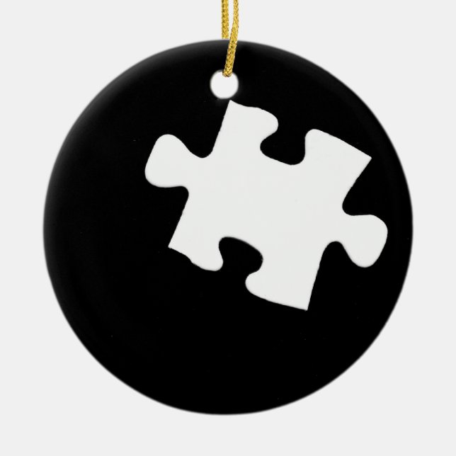 Missing Puzzle Piece Ceramic Tree Decoration (Front)