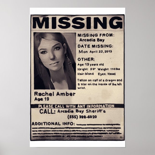 Missing Rachel Amber Poster (Front)
