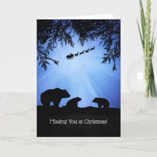 Missing You at Christmas Holiday with Bears Cute Card