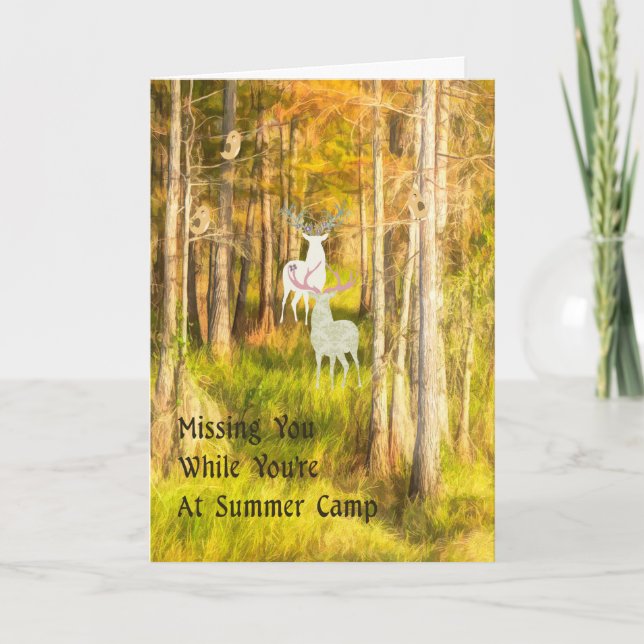 Missing You at Summer Camp Card with Deer (Front)