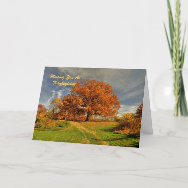 Missing You At Thanksgiving card (Front)