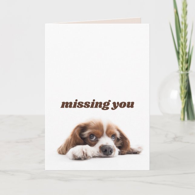 Missing You Card, Dog Greeting Card (Front)
