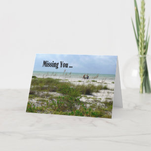 Missing You Card with Beach Scenic.